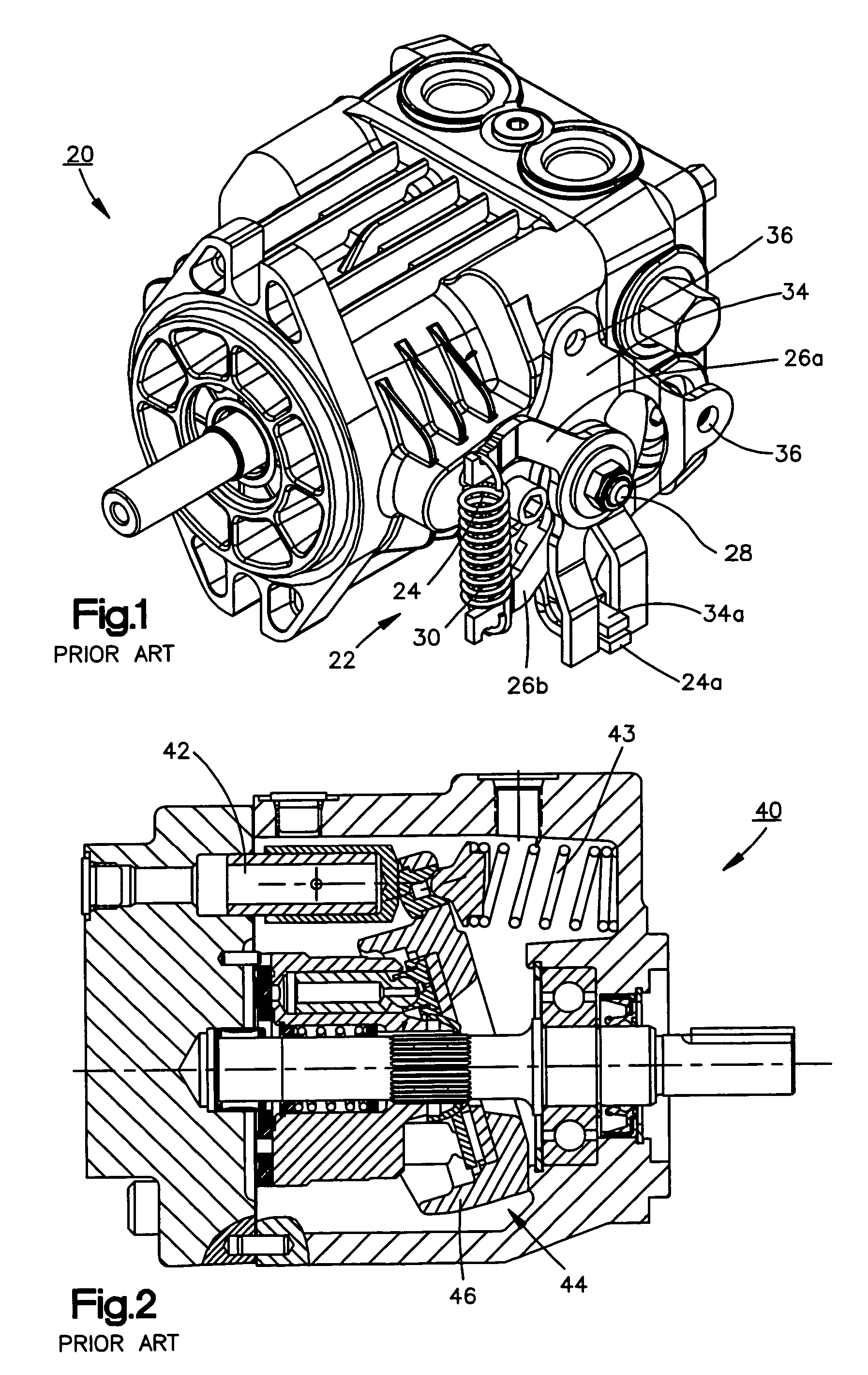 Control devices for swashplate type variable displacement piston pump