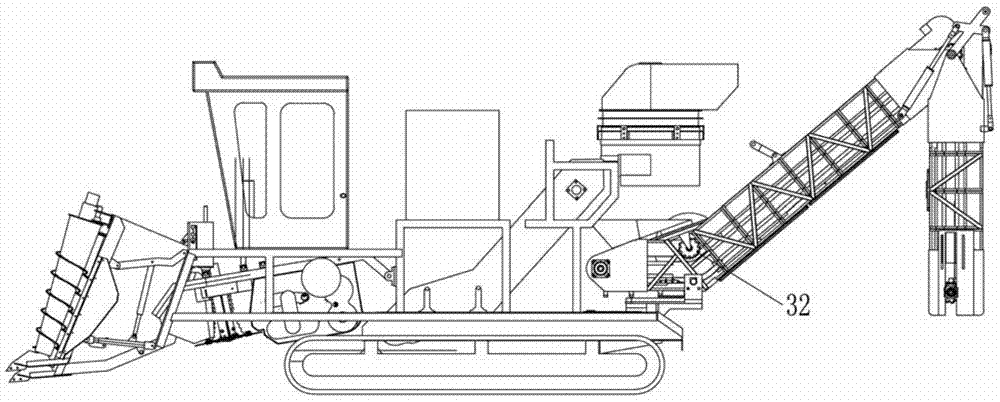 Foldable scraper blade type conveying arm for cutting type sugarcane harvester