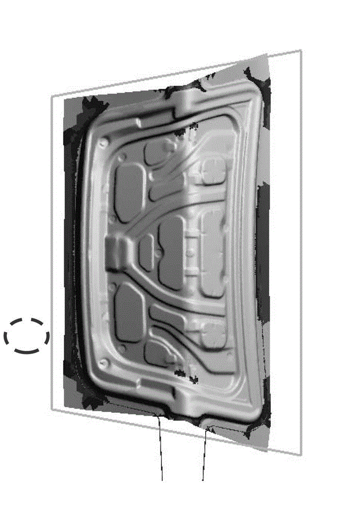 Method for forming tail door inner plate die surface