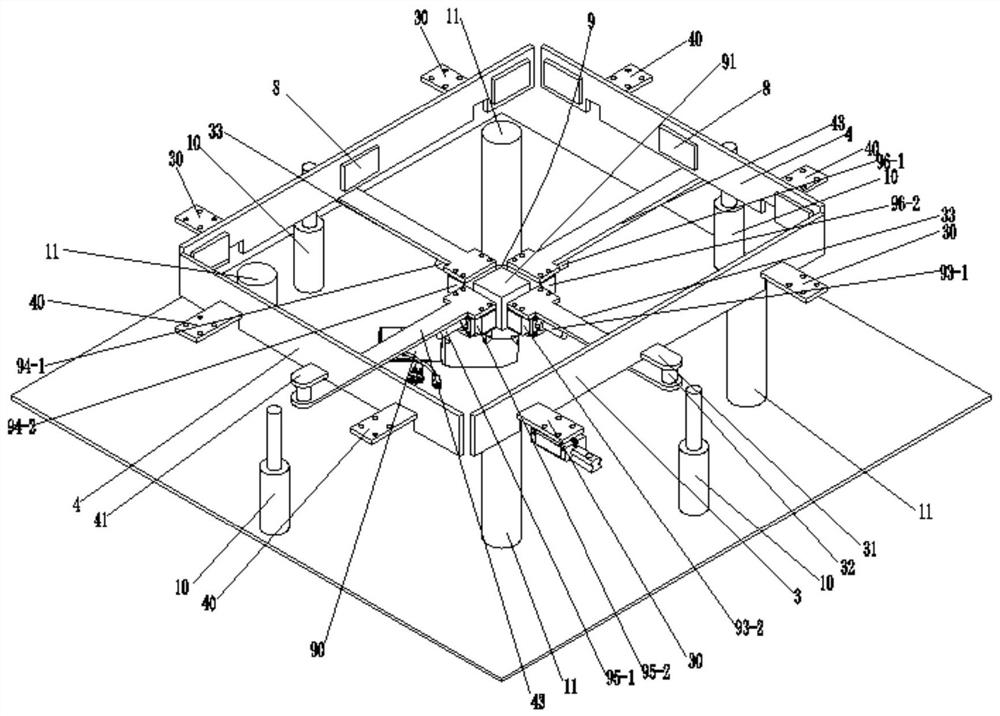 Full-linkage lifting tray calibration device and method