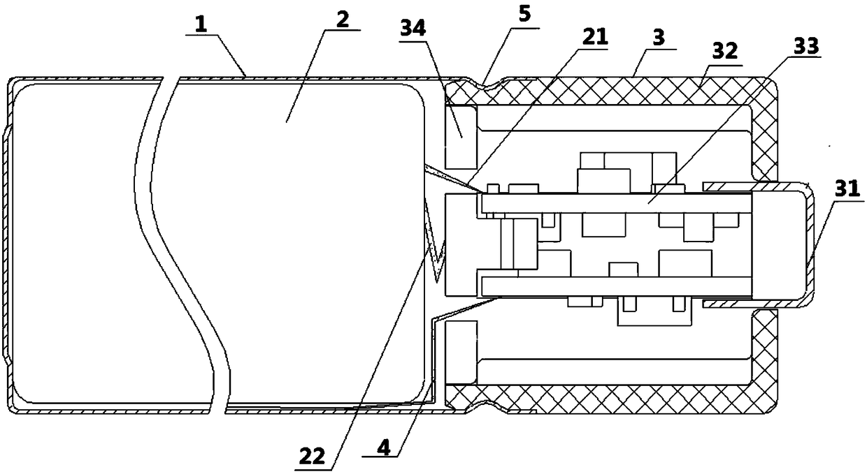 A constant voltage protection structural component with a usb interface and a secondary battery using the same