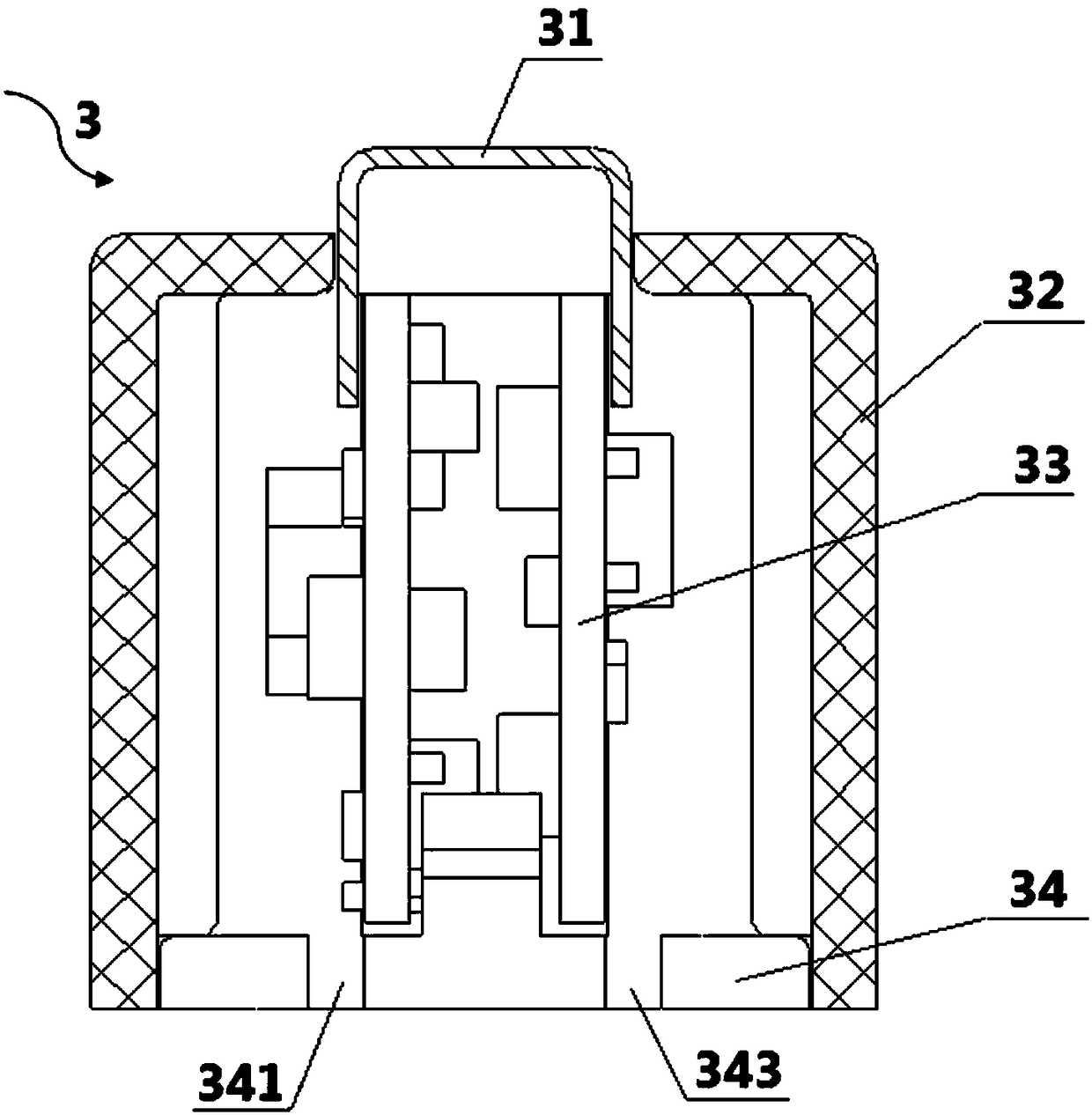 A constant voltage protection structural component with a usb interface and a secondary battery using the same