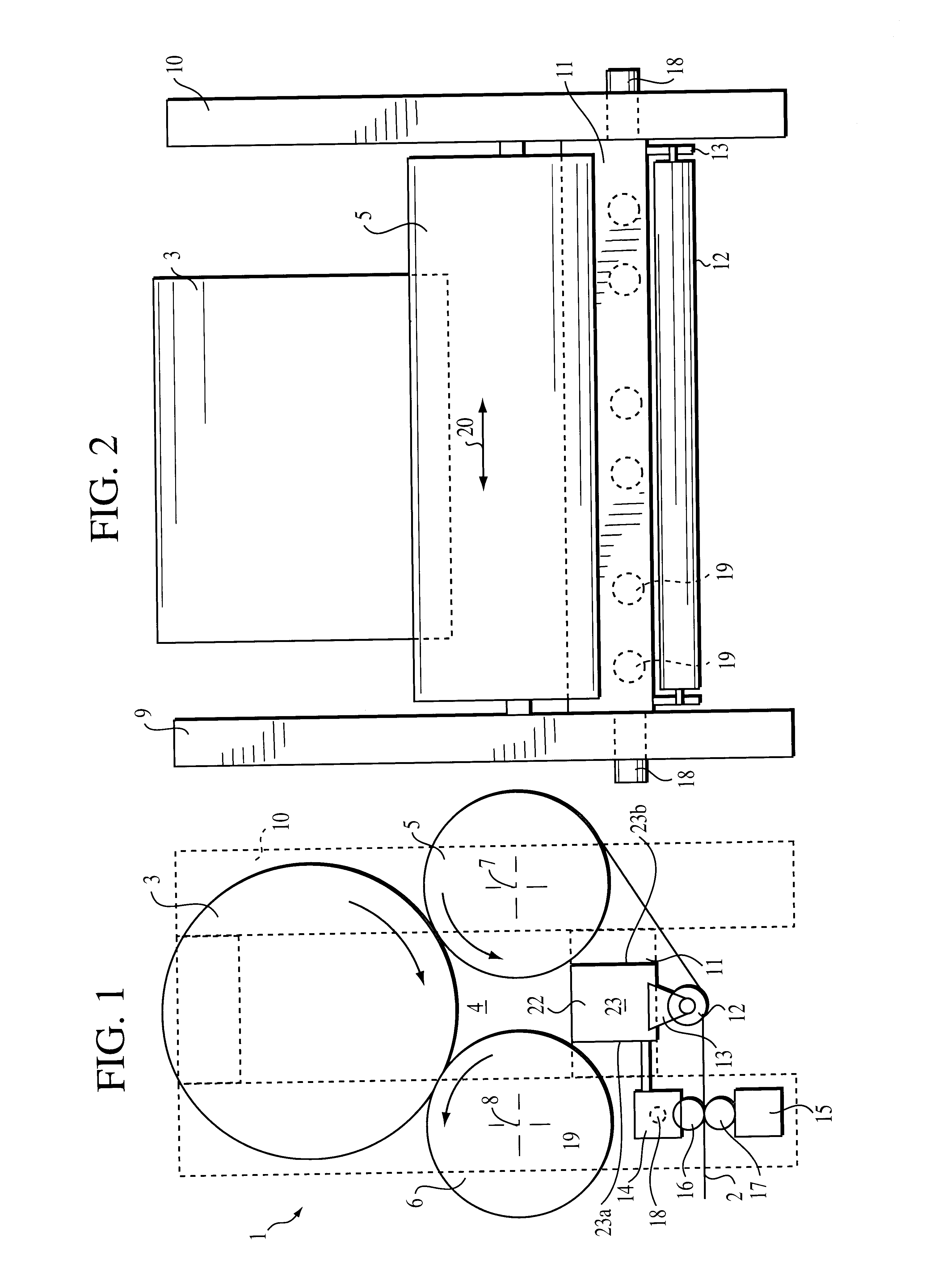 Roll winding device and method of increasing rigidity of such device