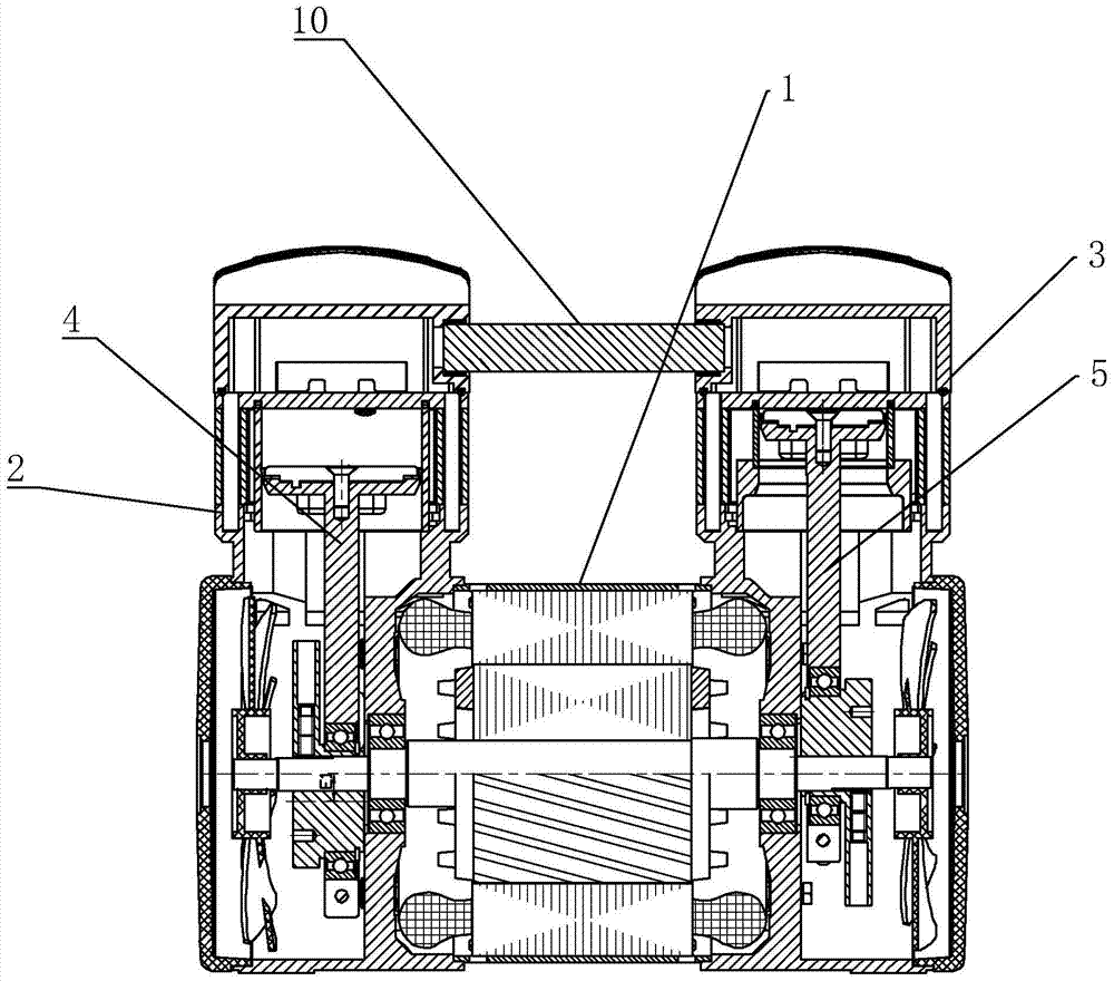 Pump head on oil-free air compressor