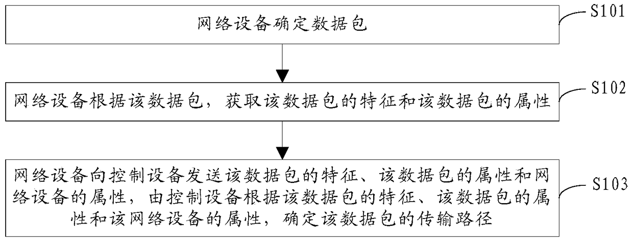 A method, device and system for determining a data packet transmission path