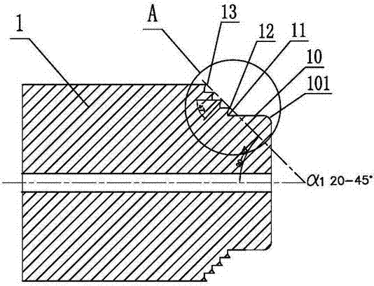 Internal high pressure forming push head of embedded-type engagement sealing structure