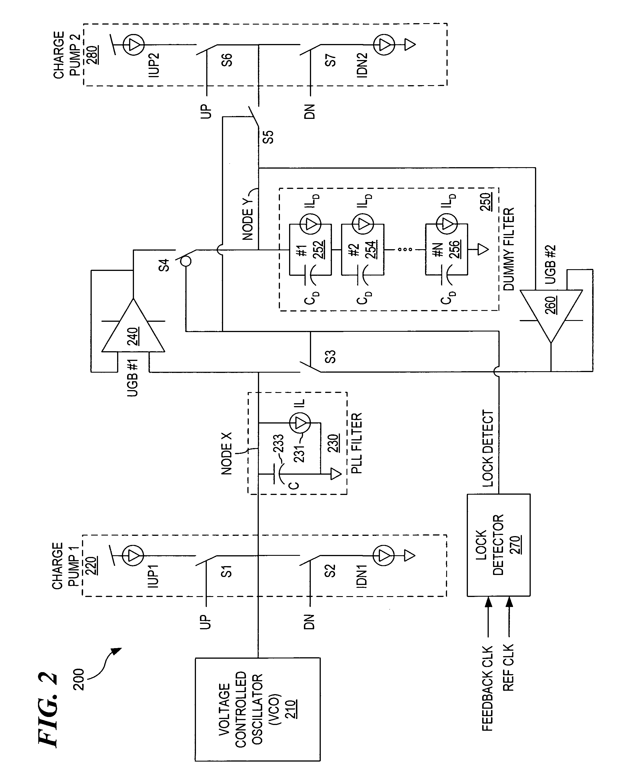 Circuit for minimizing filter capacitance leakage induced jitter in phase locked loops (PPLs)