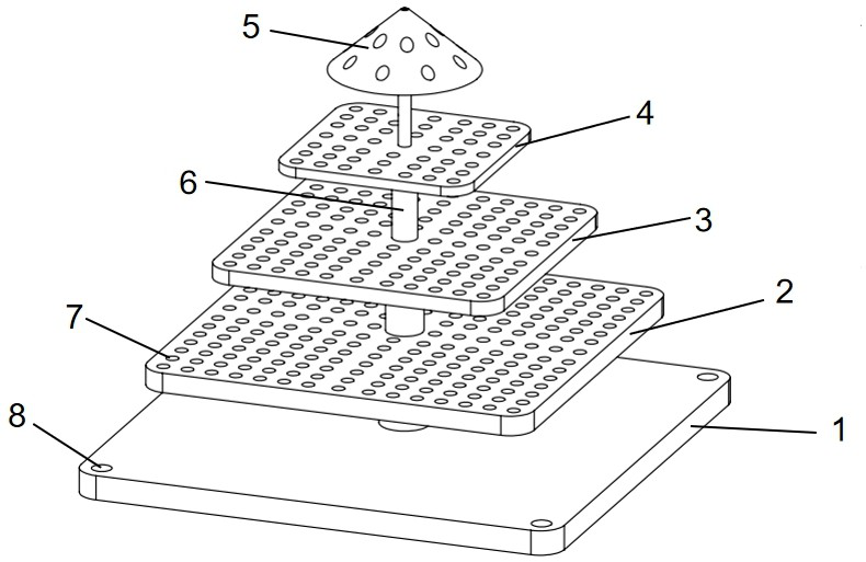 Tower type layered artificial coral reef and construction method thereof