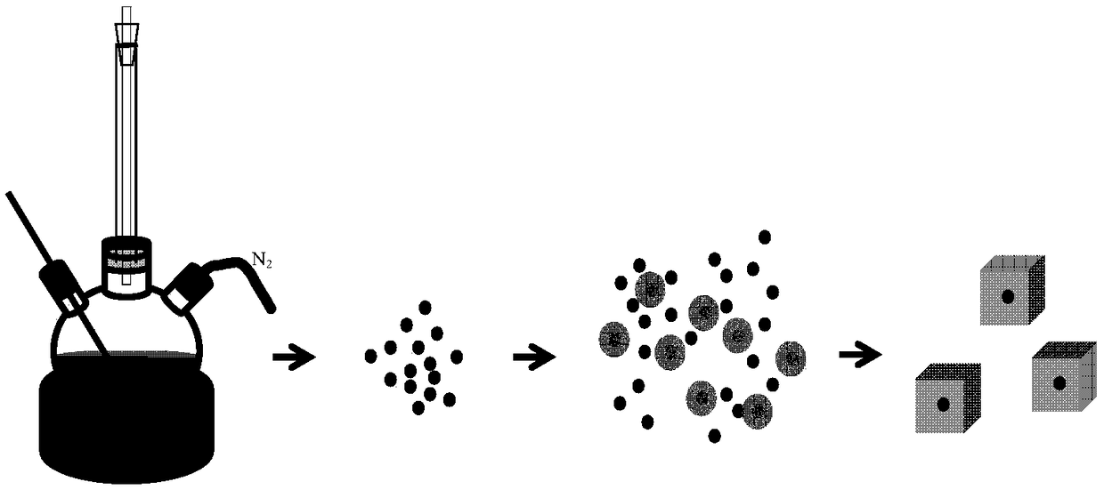 Metal alloy-metal oxide double magnetic shell-core structure nanocrystal and preparation method and application thereof