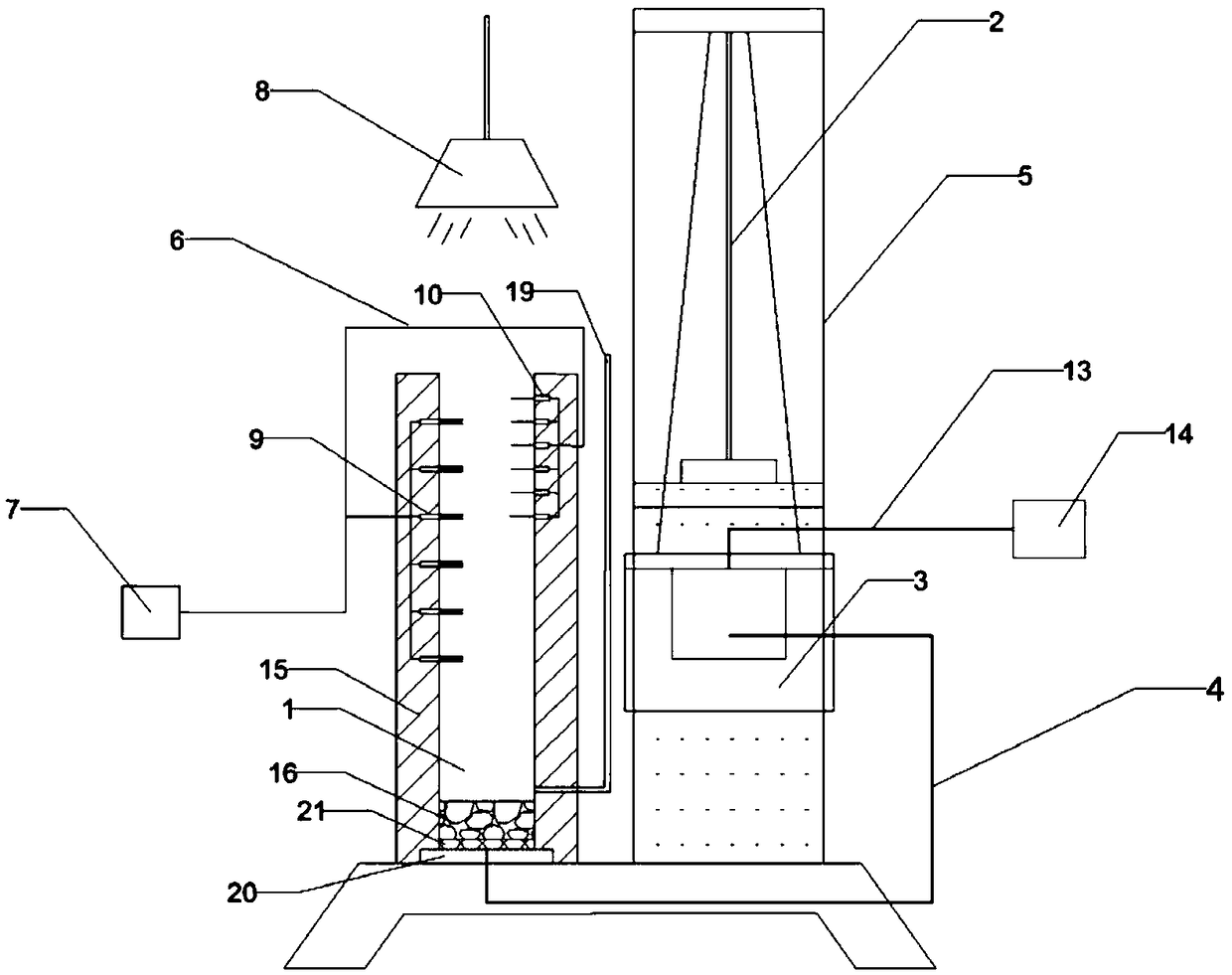 Device for soil water, vapor, heat and salt coupled migration test of unsaturated zone