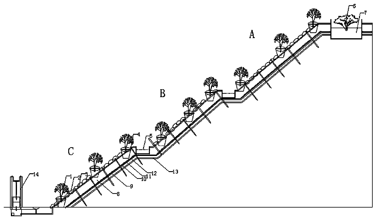 Integrated vegetation reconstruction and protection method for semi-rocky high slope