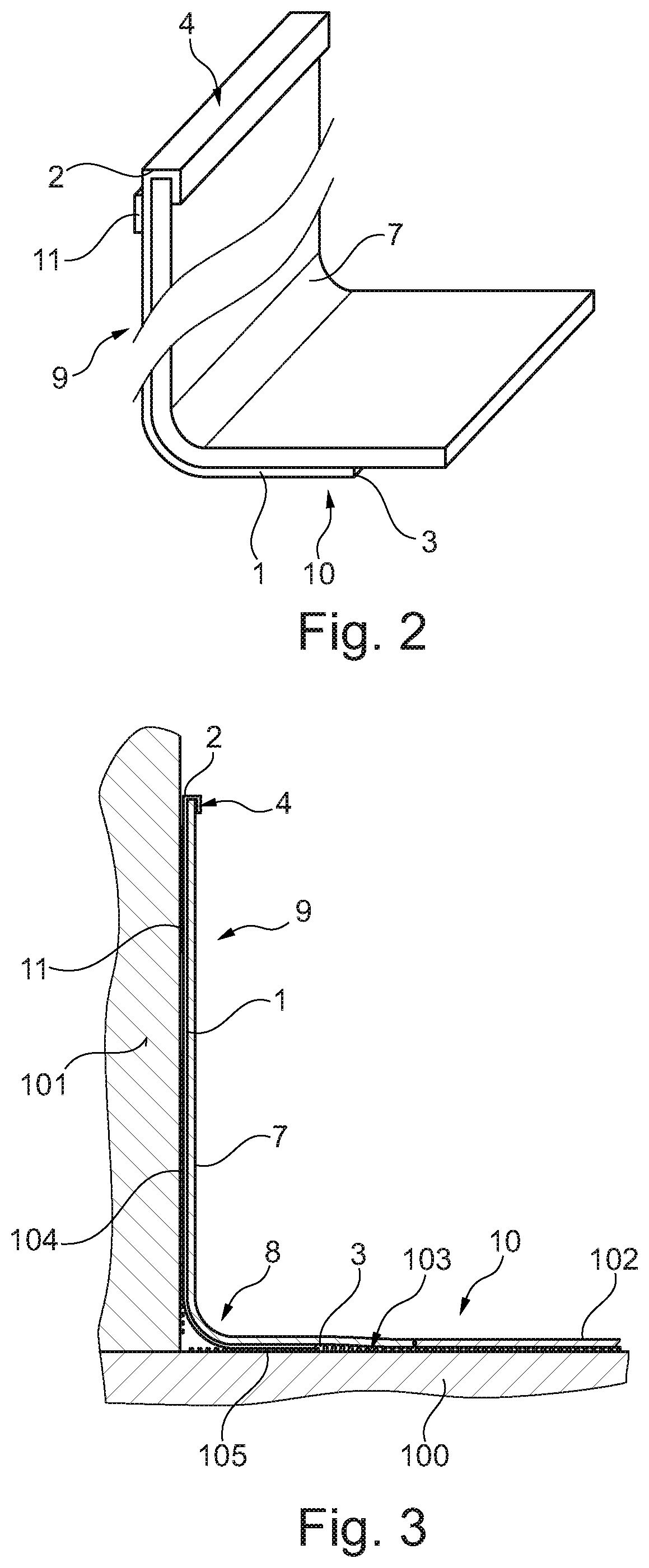 Method for Producing a Flash Coving Profile and Method for Arranging the Obtained Flash Coving Profile in the Corner Between a Floor and a Wall