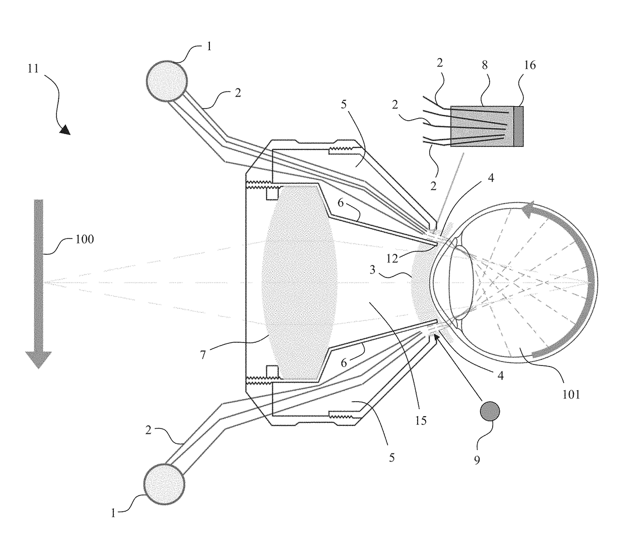 Self-illuminated handheld lens for retinal examination and photography and related method thereof