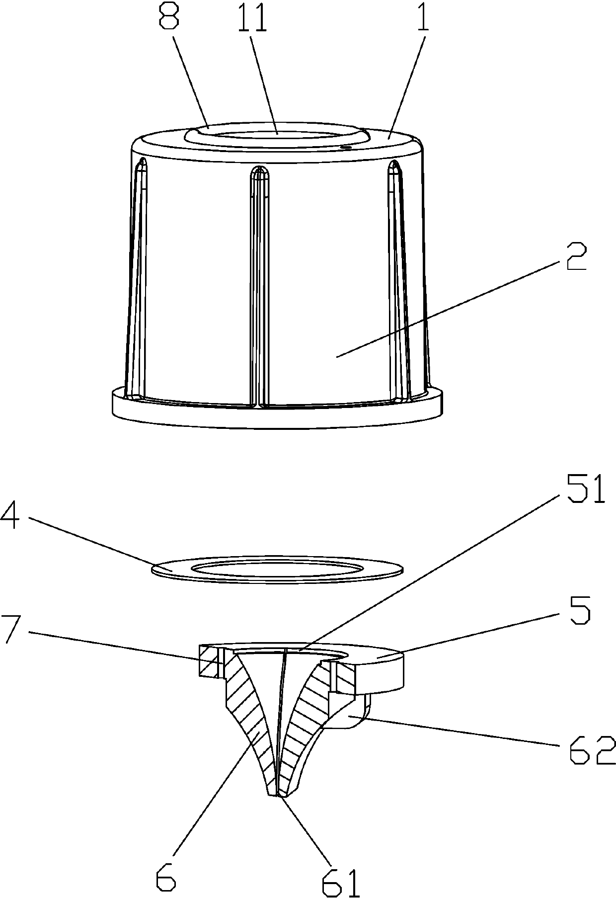 Anti-refluxing sealing test tube cap