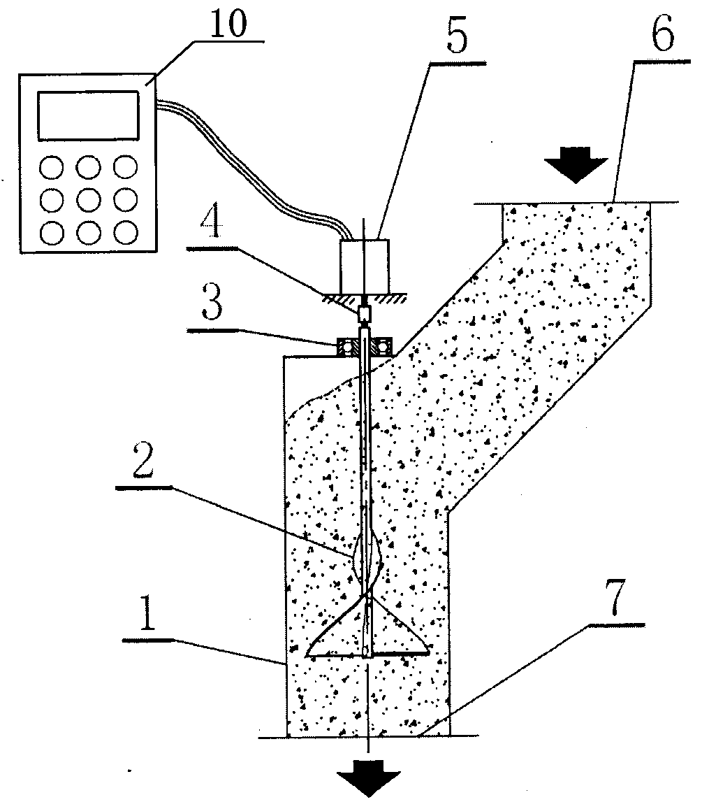 A bulk material flow measuring device