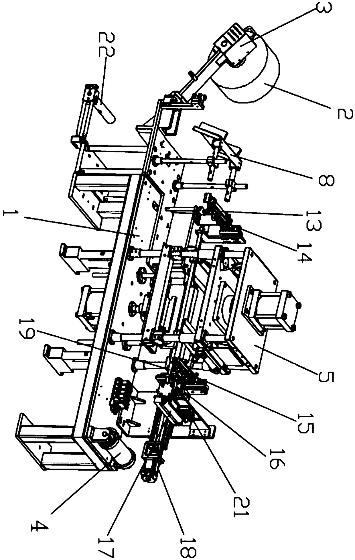 A rubber punching station in an automatic punching and cutting stacked sheet swing device