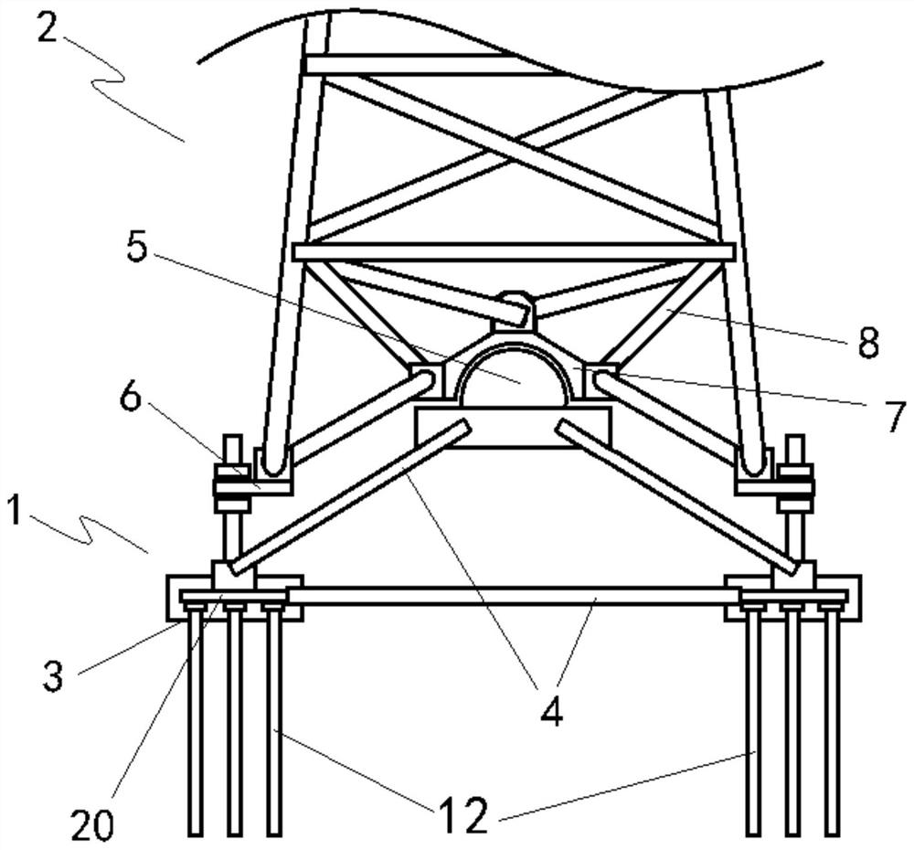 Power transmission line tower structure for goaf