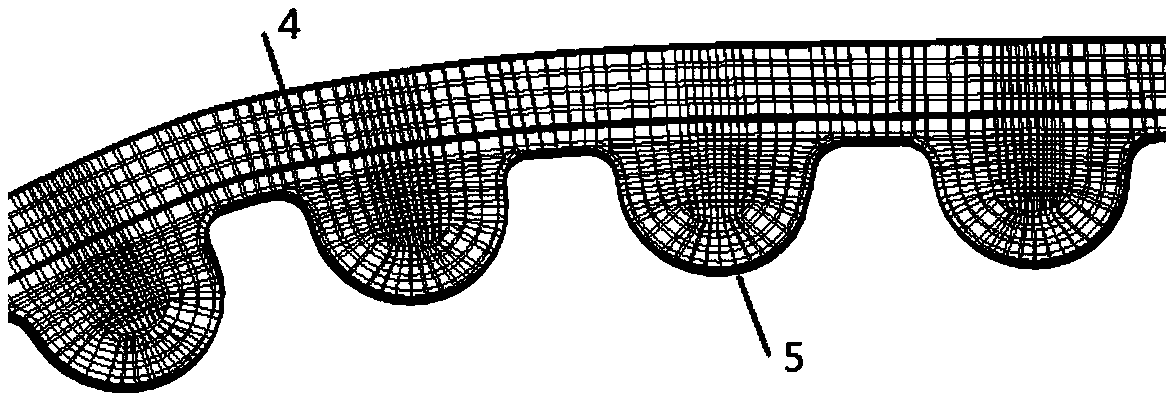 Finite element-based pitch and tooth profile optimization method for 8M arc tooth synchronous belt