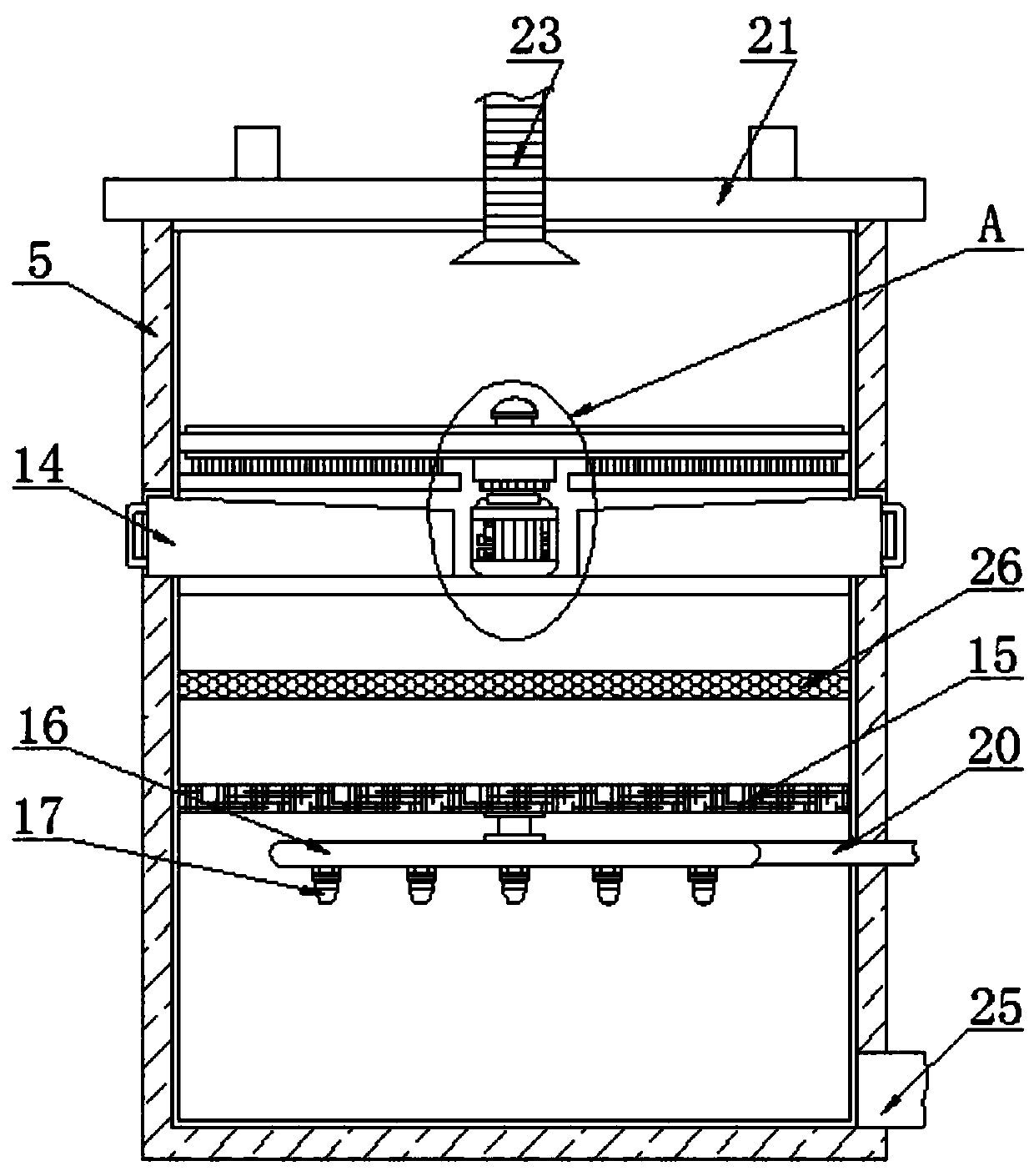 Flue gas treatment device for boiler burner and treatment method using the same