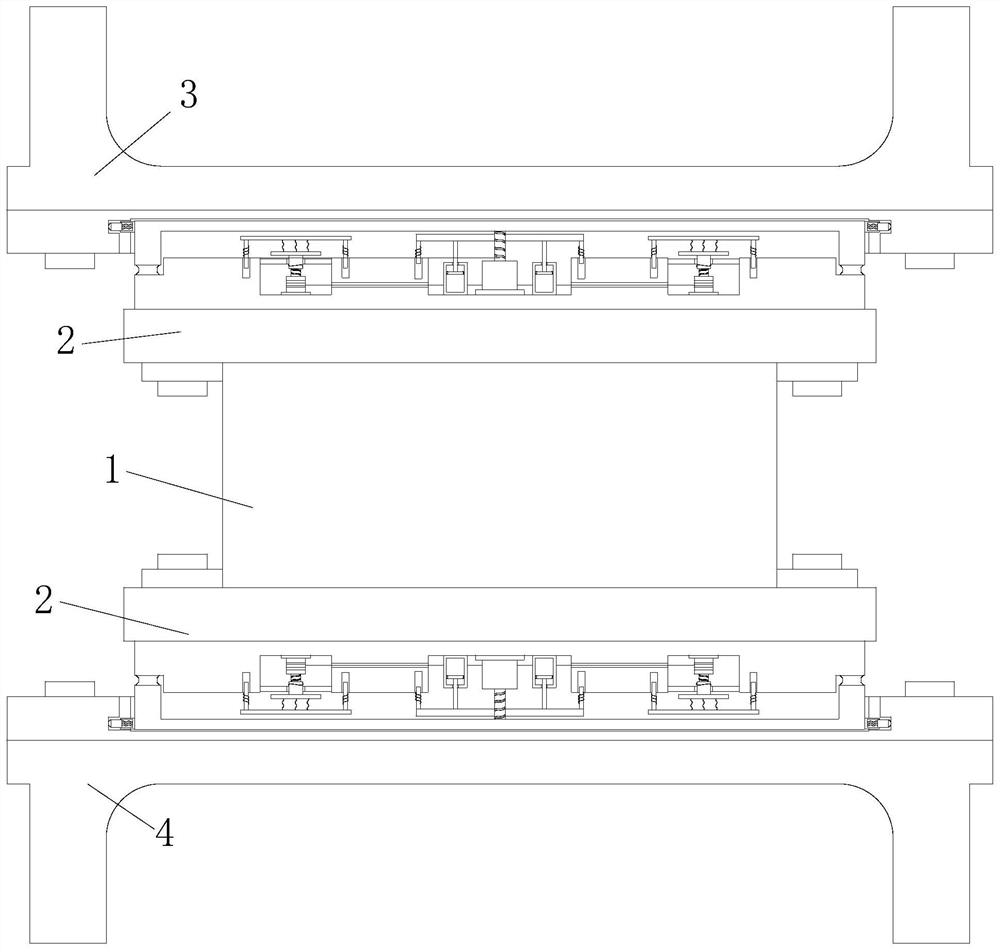 Elastic iron base plate vibration reduction support for bridge and building structure engineering and installation method