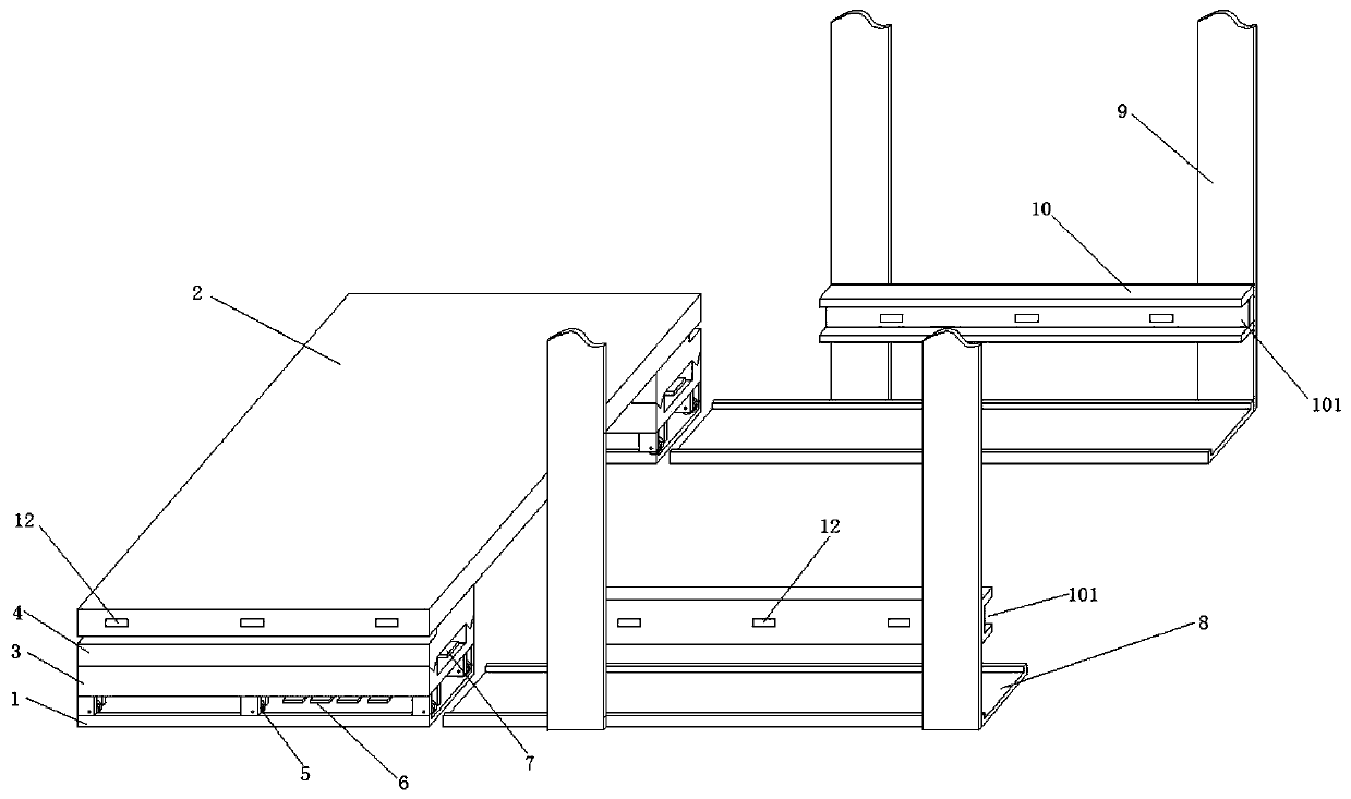 Electromagnetic directly driven transverse moving structure of three-dimensional garage