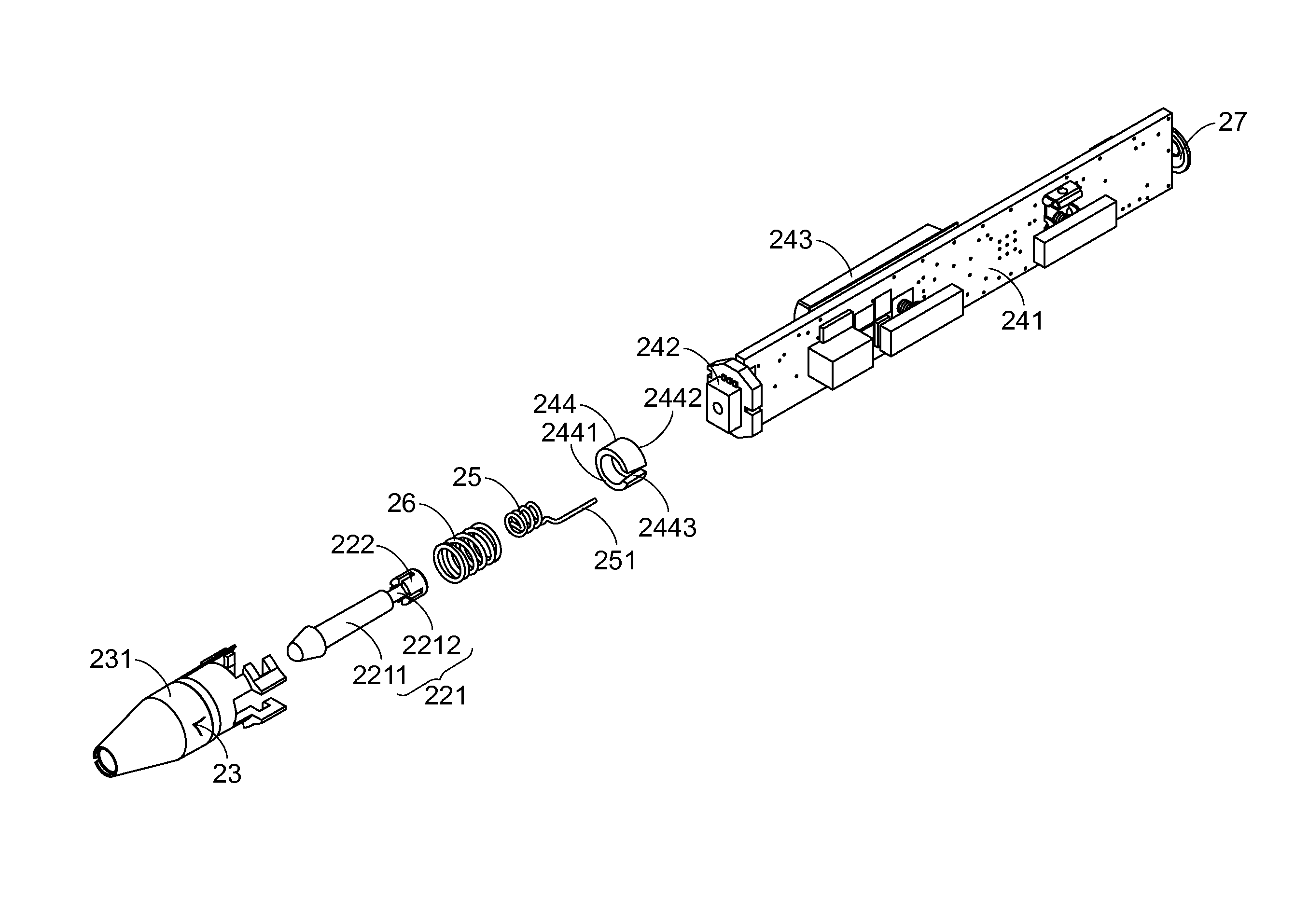 Touch pen for a capacitive touch pad