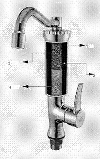 Cold and hot water purifying faucet