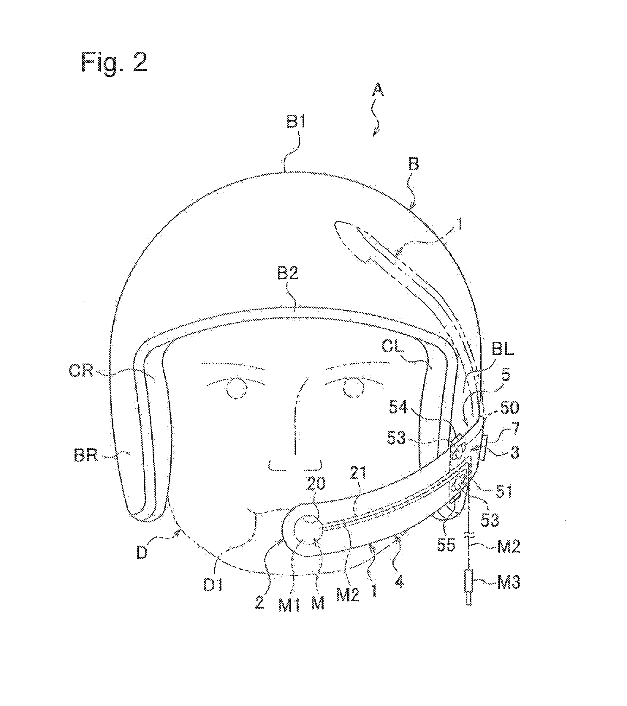 Microphone mounting device and open-face helmet