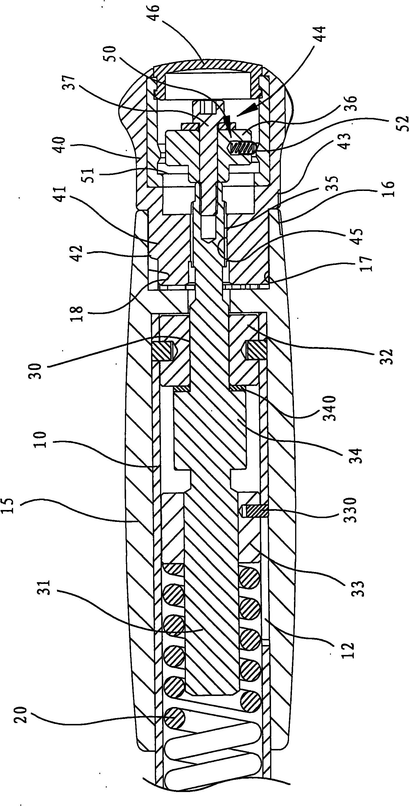 Torsion adjusting and locking mechanism of torsion tool