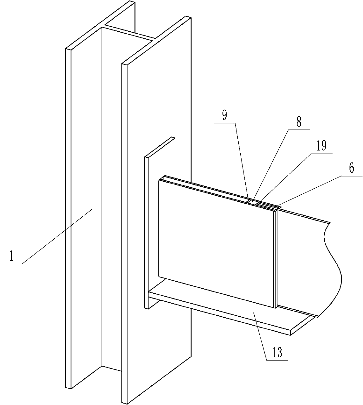 Energy-dissipation connecting steel structure beam-column joint and mounting method thereof