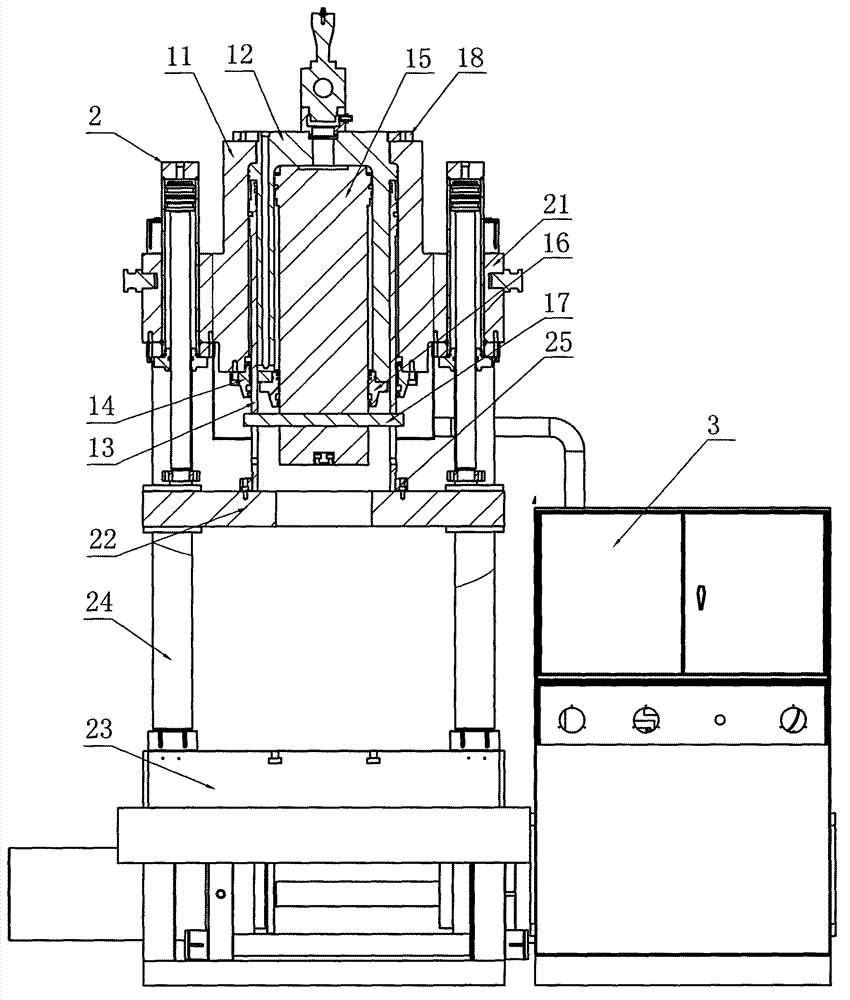 Composite oil cylinder and hydraulic machine with double action function with composite oil cylinder