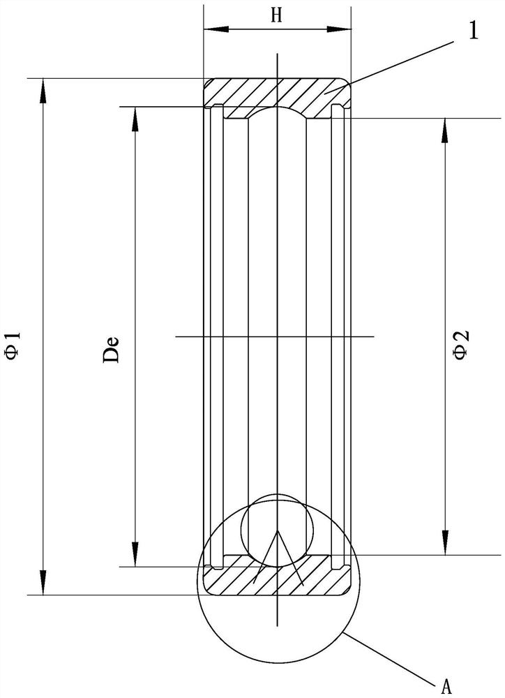 Finishing machining method for peach-shaped groove of four-point contact ball bearing