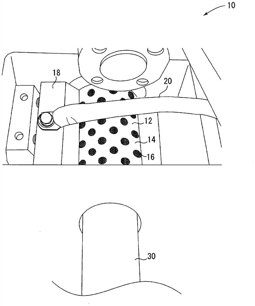 Current collecting member for cylinder body plating apparatus and plating apparatus