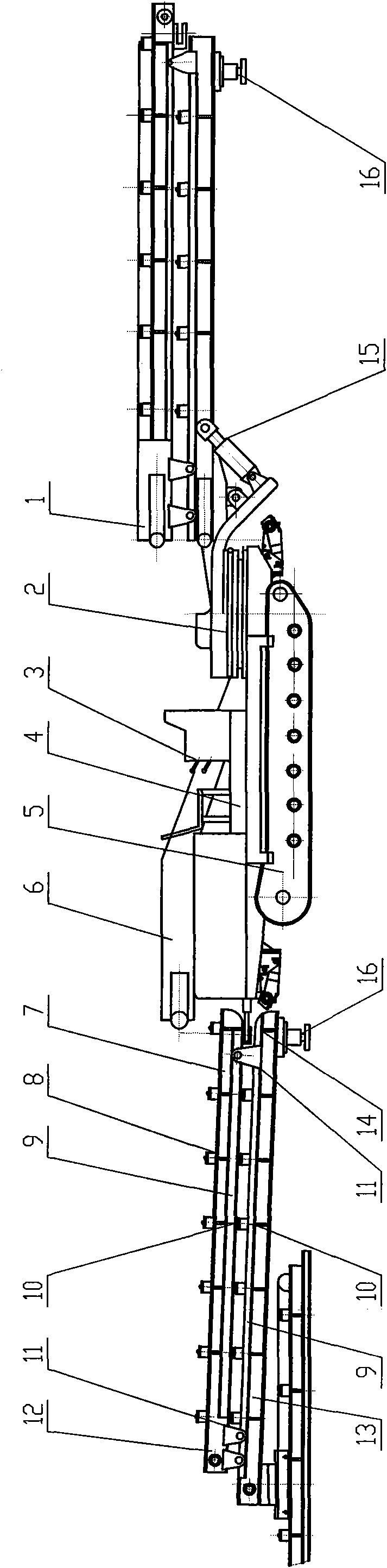 Corner-crossing transfer conveyer