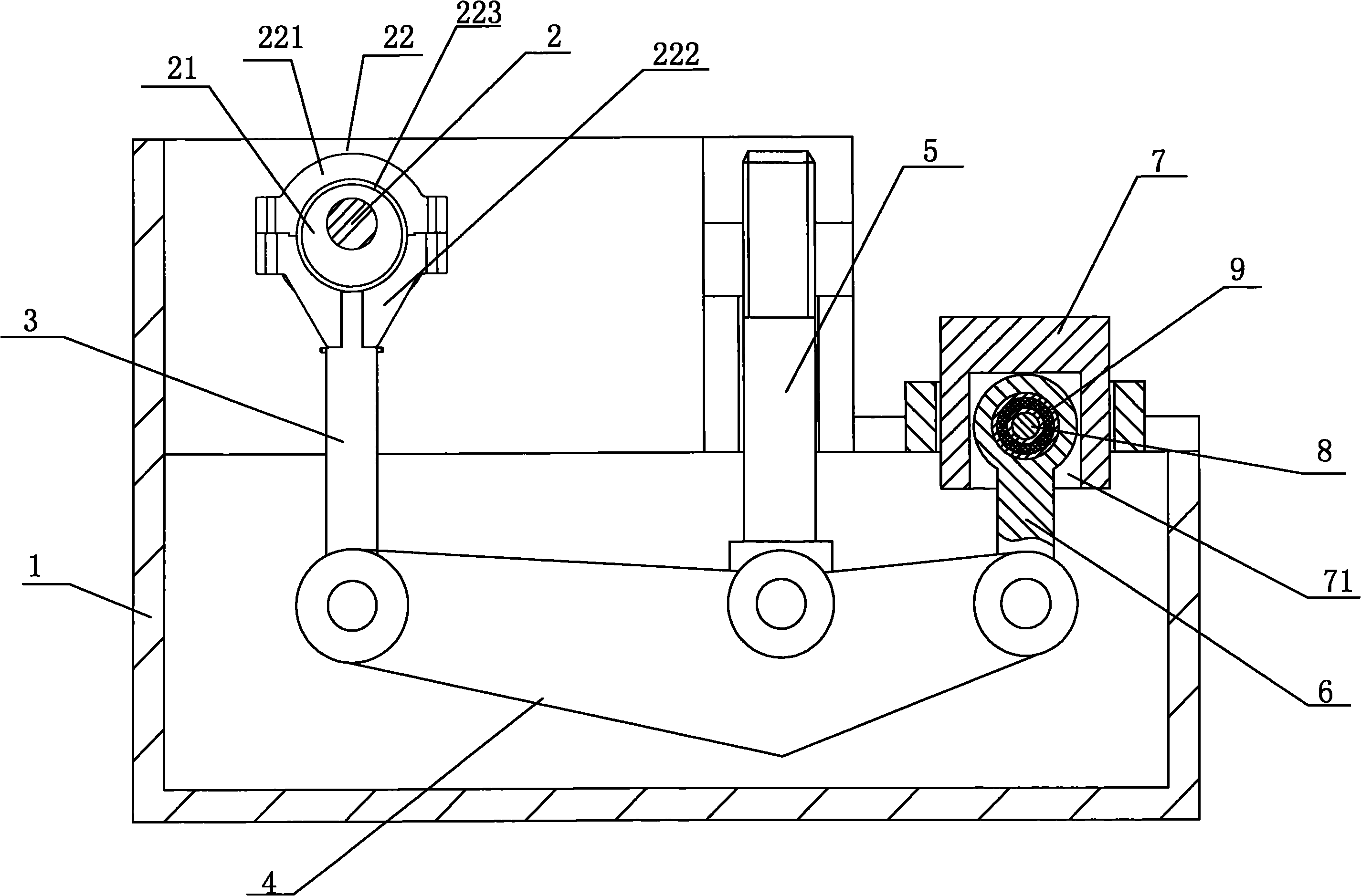 Eccentric expansion brick-jacking mould device of brick press