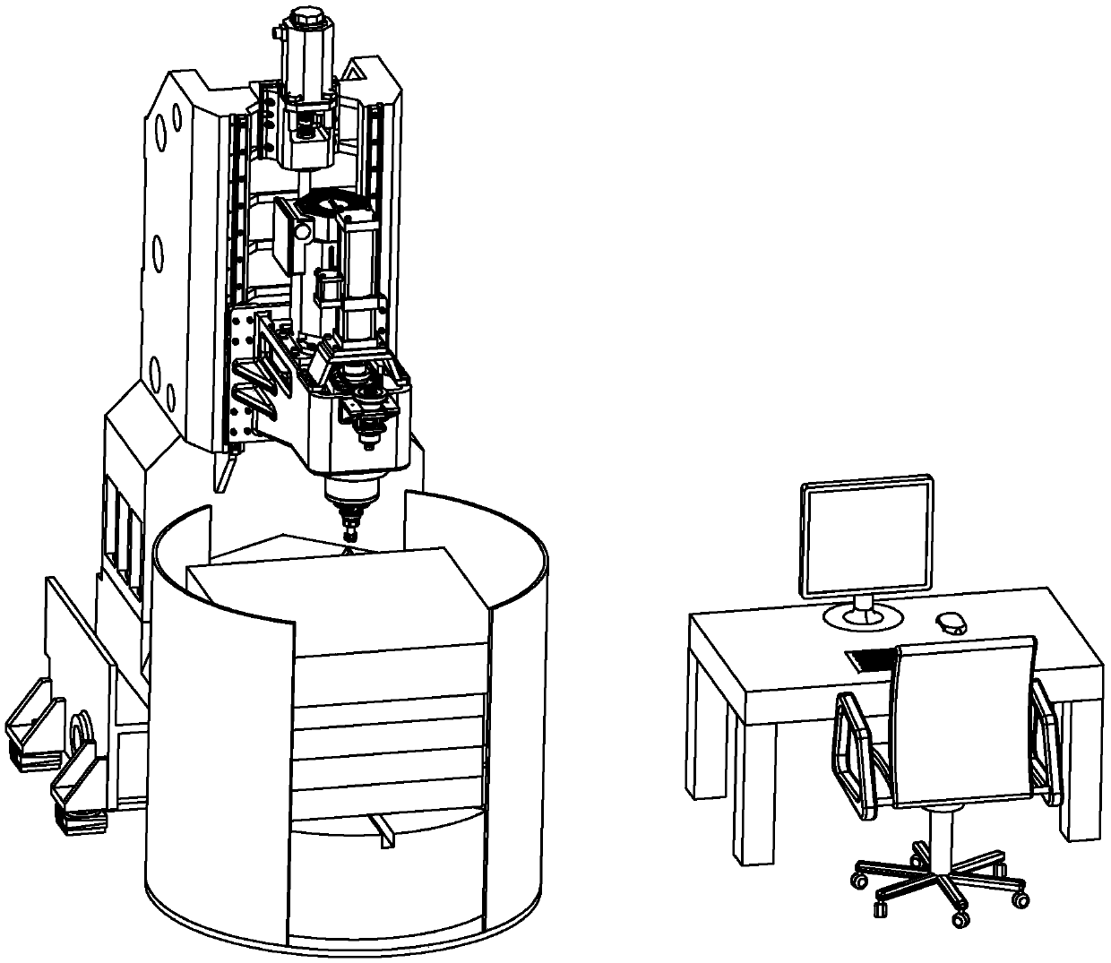 Well drilling simulation method based on well wall-drill string-drilling tool-drill bit-rock system