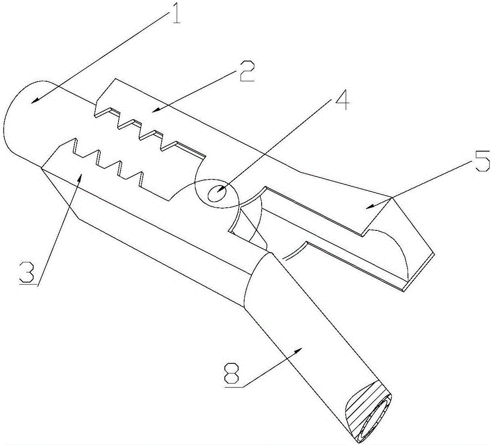 Internal-insertion external-clamping type current test wire clamp