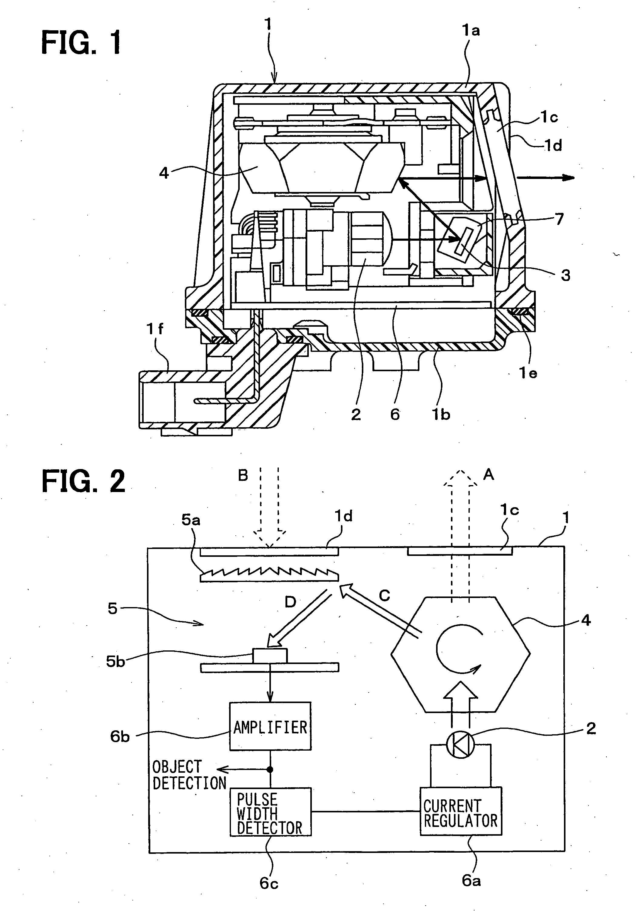 Object detecting apparatus having light radiation power regulating function