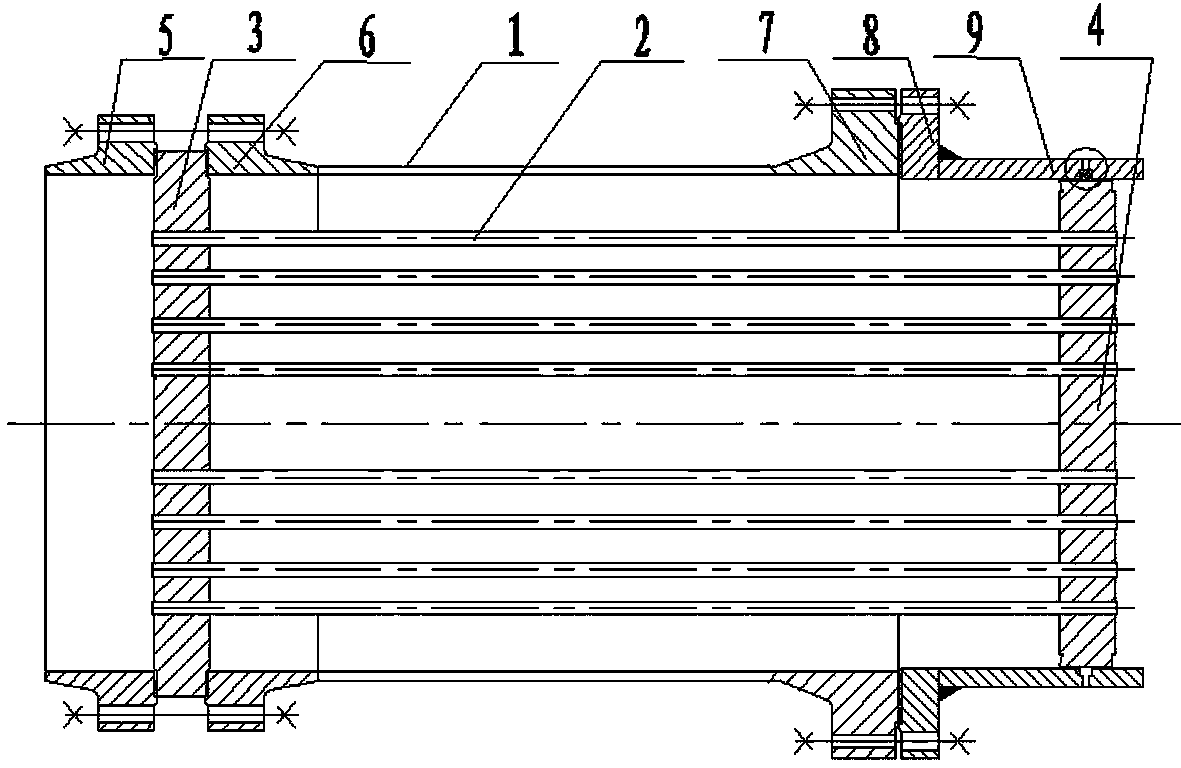 Simple floating heat exchanger pressure test tool