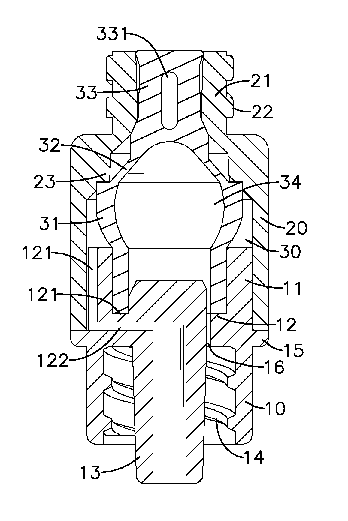 Syringe adapter with a ball-typed valve