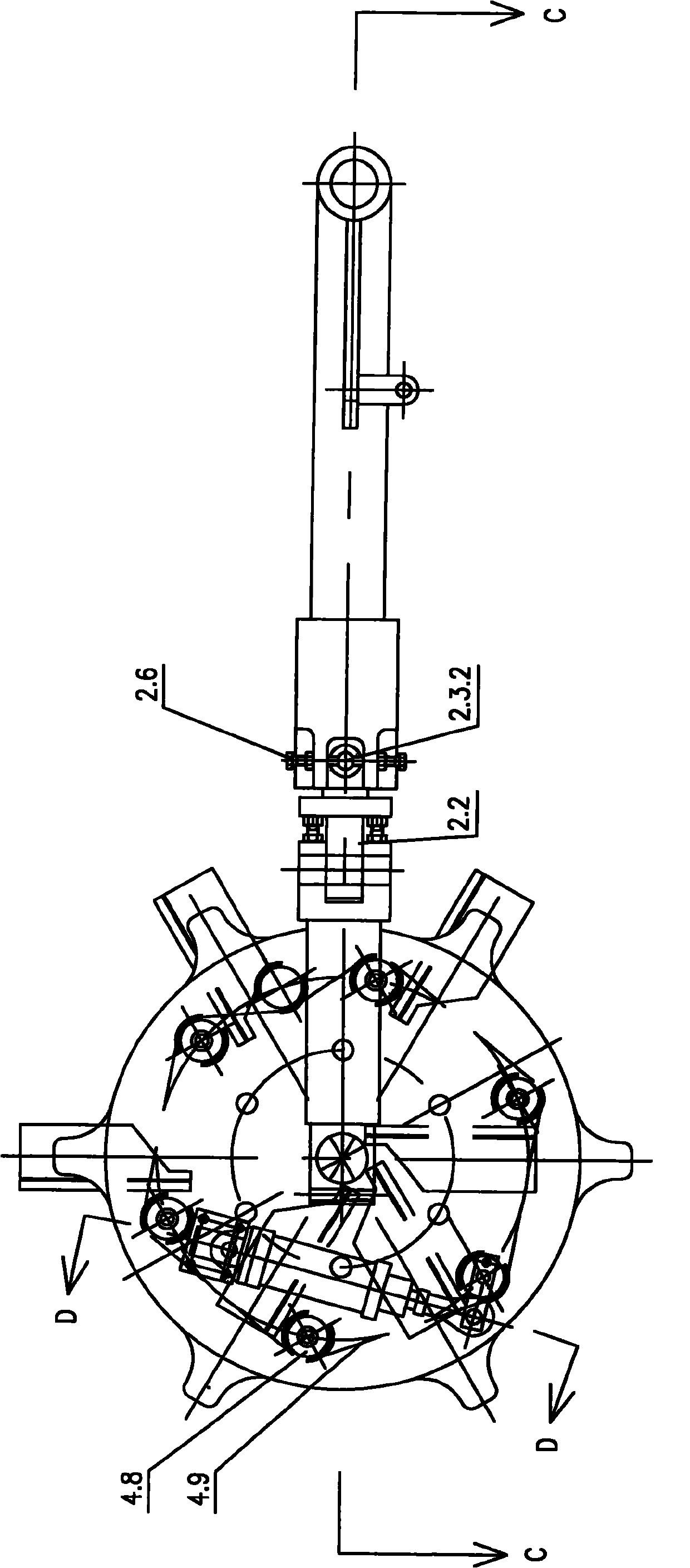 Tyre gripping device of hydraulic tyre forming vulcanizer