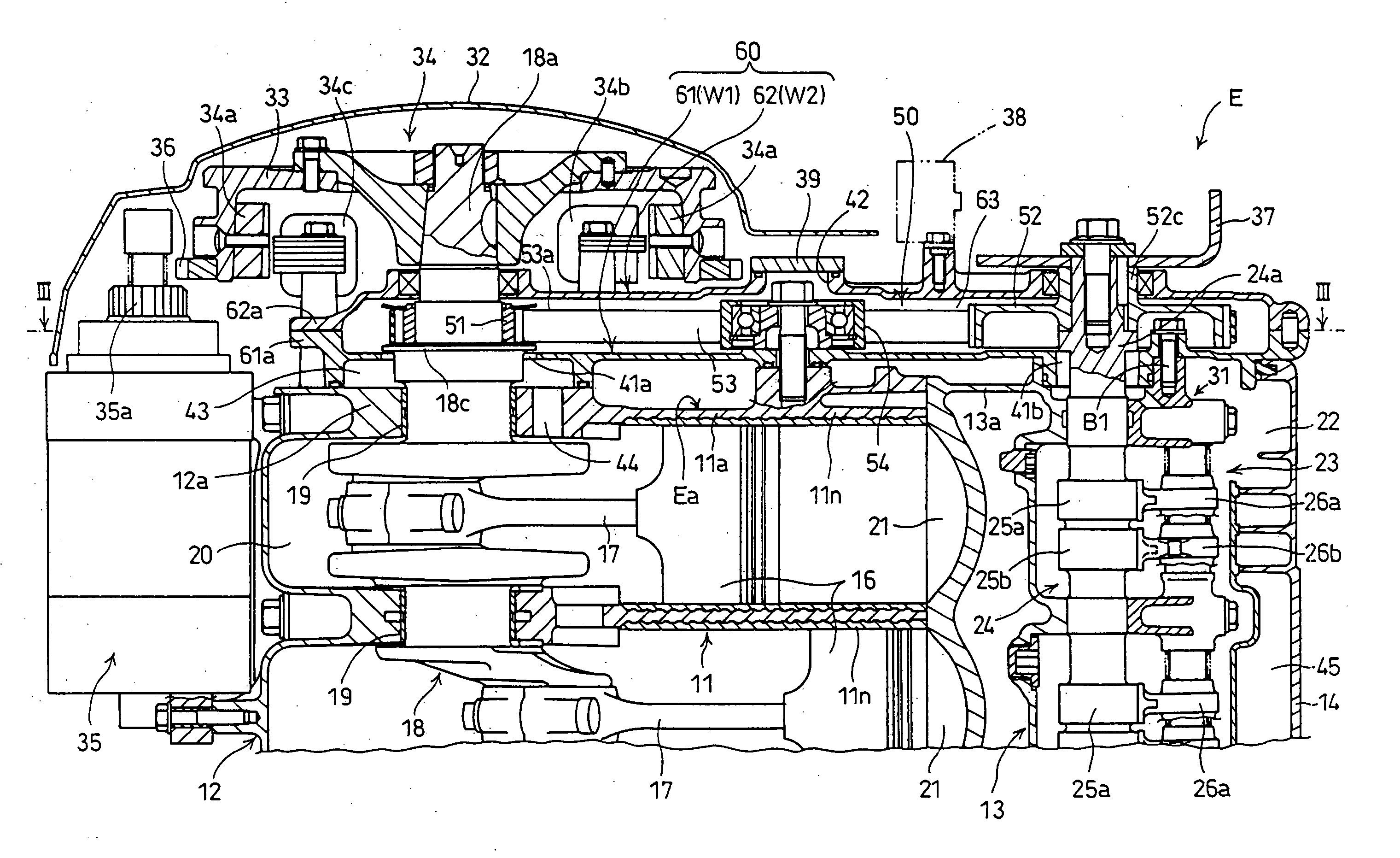 Vertical internal combustion engine provided with belt-drive transmission mechanism