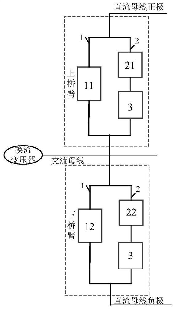 Hybrid converter topological structure and control method thereof