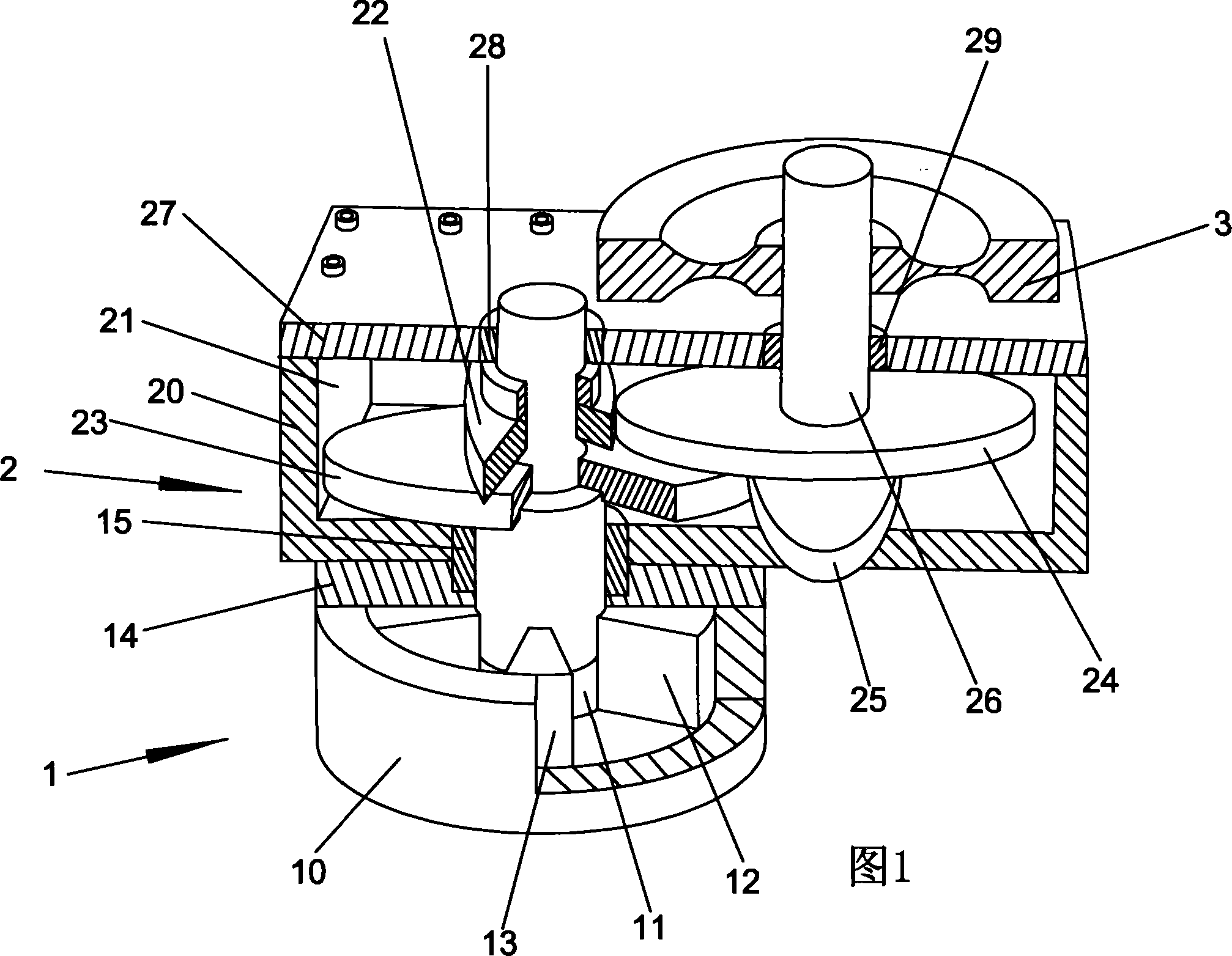 Vane type cavity capability changing device, vane type gas engine and vane compressor