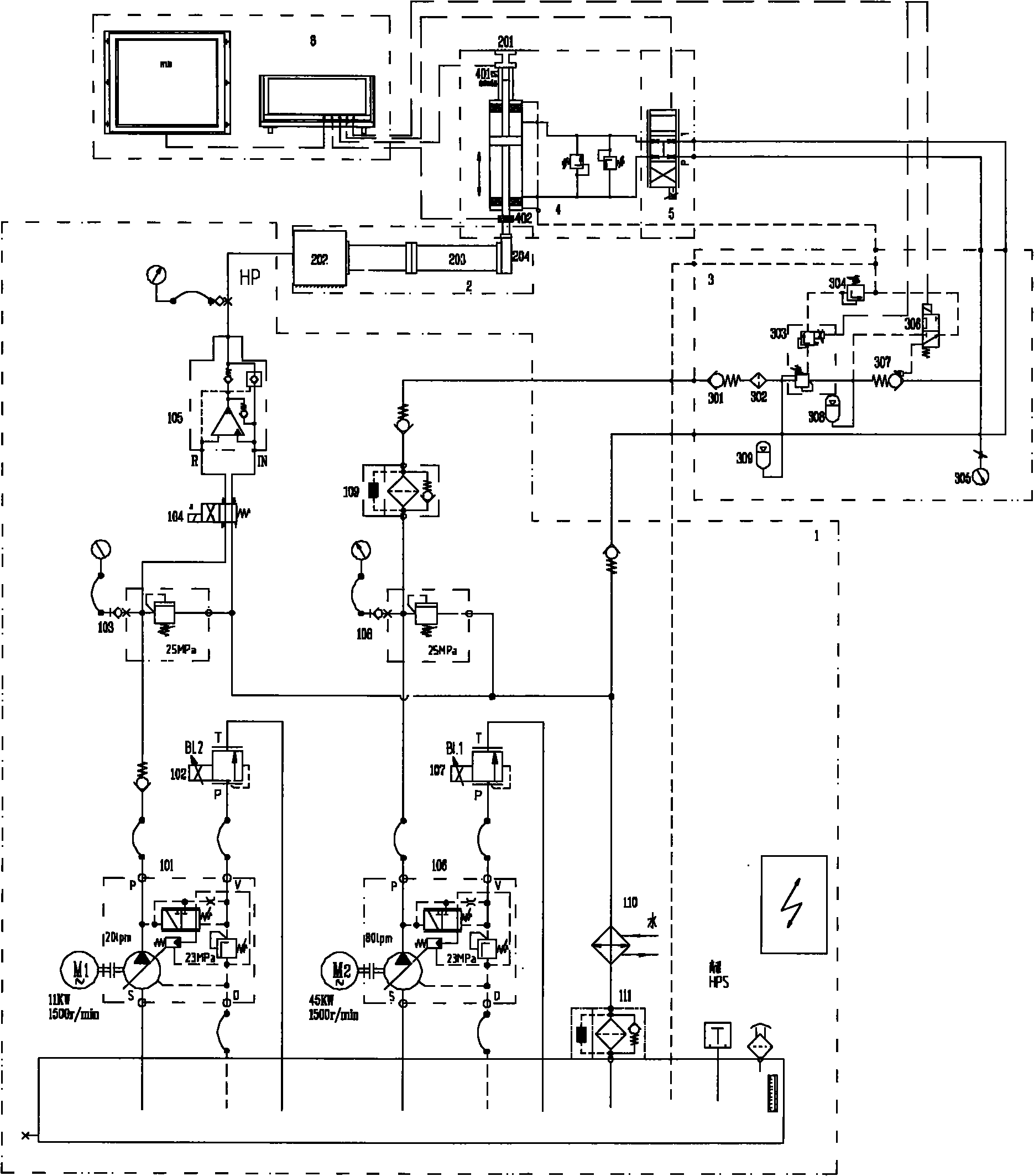 Static pressure and vibration composite test device for hydraulic tube and connecting joint thereof