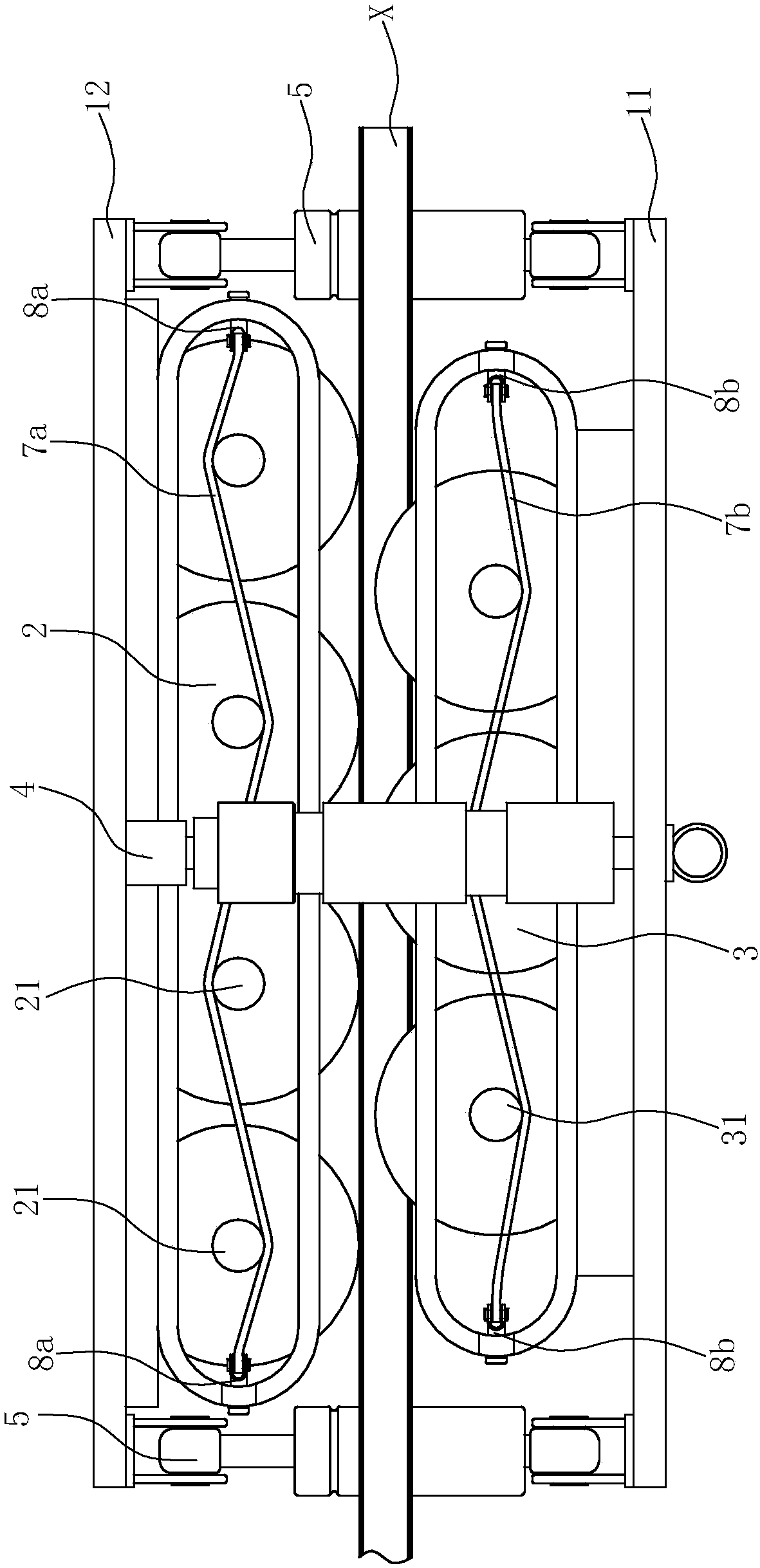 Pressing positioning device for pipe winding