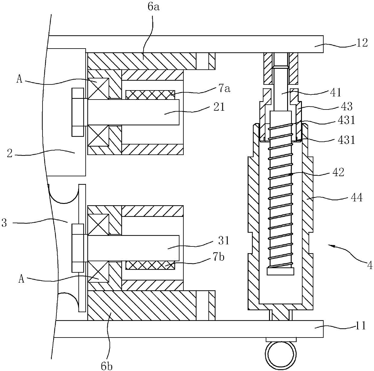 Pressing positioning device for pipe winding