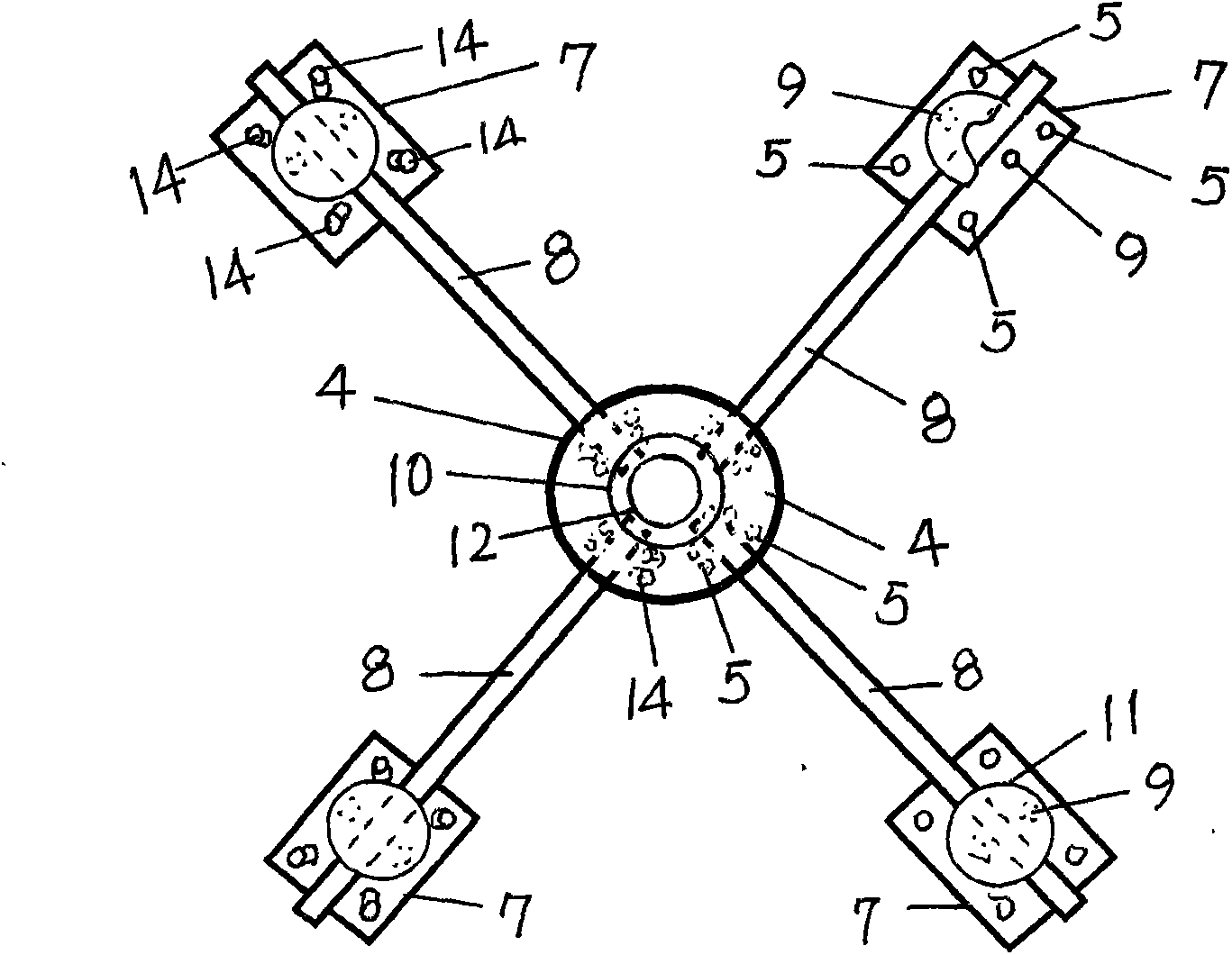 Pressure test device and method for prestressed pipe pile through peripheral pipe pile in component force measuring mode