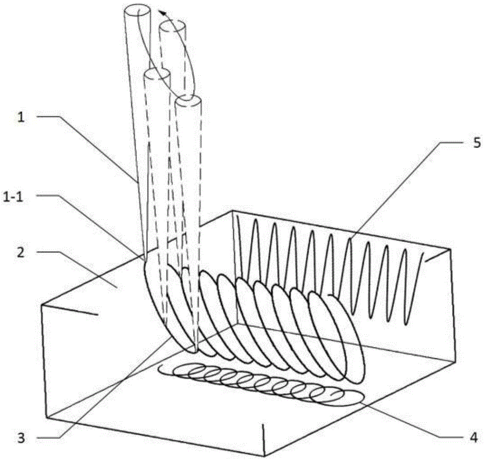 A laser welding method with focus rotation and vertical vibration