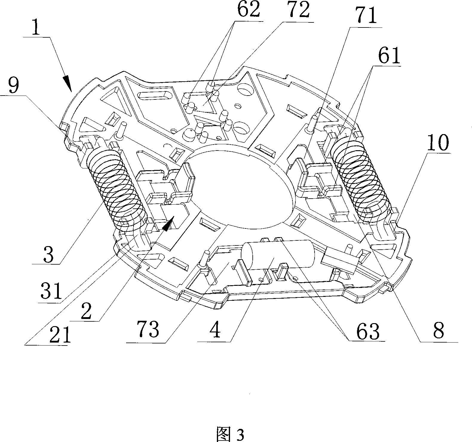 Fan, generator and brush yoke component of car radiator